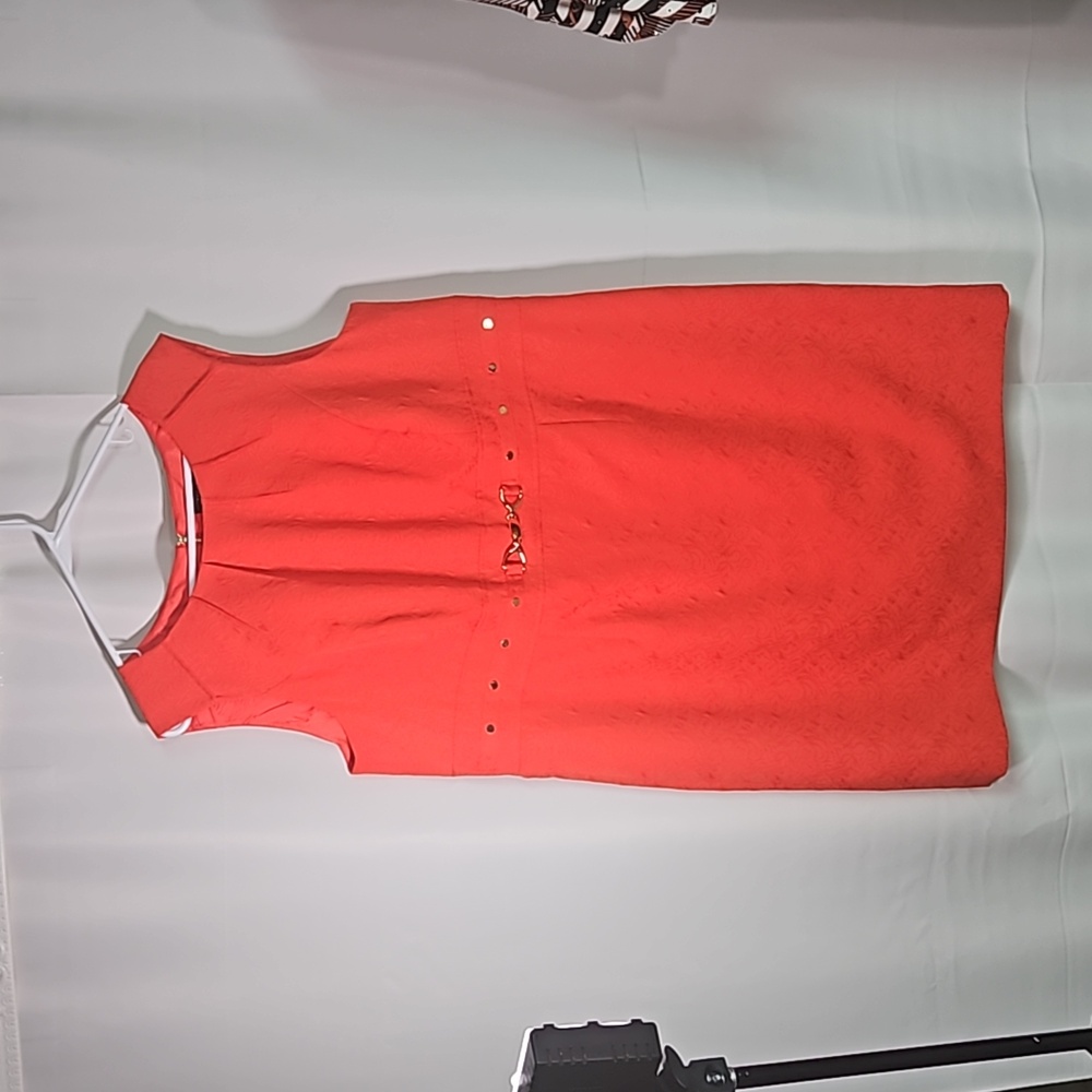 Tahari Arthur S Levine Red Brocade Dress Sz 16W